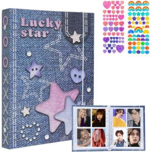 MAA-Classeur de cartes photo Kpop sans PVC - Rechargeable - 6 anneaux - 160 pochettes - Grande capacité - A5 - Album de cartes photo Kpop - Avec autocollant à faire soi-même - Neuf