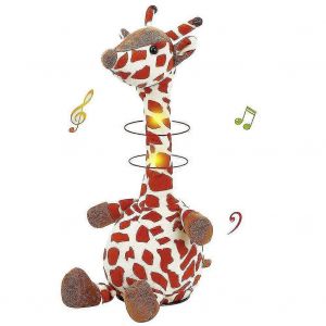 Poupée électrique Girafe parlante répète ce que vous dites Secouer la tête Jouet animé interactif électrique Talking Buddy Jouet électrique imitant la parole Rec - Neuf