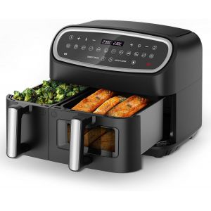Friteuse Sans Huile 10L, Air Fryer 2 Compartiments 9In1 Programmes De Cuisson, Max 230&deg; Air Fryer Xxl Avec Fen&ecirc;tre, &Eacute;cran Tactile, Smart&Match Finish Et Cook, &iquest;80% De Graisse - G230 Ultra - Neuf