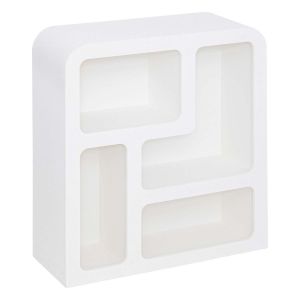 Etag&egrave;re de rangement 4 niches SOLEYA - Blanc - Neuf