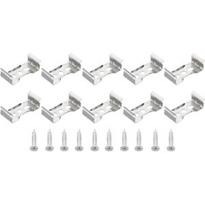 Kal-Supports De Fixation Pour Tubes Led T8, Lot 30 Pinces De Accrochage Pour Tubes Fluorescents, Support De Fixation Pour Ampoules De Plafonnier Dans Maisons Et Bureaux, Avec Vis - Neuf