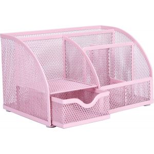 1 Pcs Organisateur de Bureau, Papeterie Organizer (Rose) Pot à stylo, Bureau Ranger, Multifonctions Organisateur - Neuf