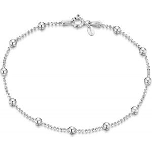 Bijoux - Bracelet - Cha&icirc;ne Argent 925/1000 - Maille Boule - Largeur 1.1/3.2 (Mm) - Longueur 40 45 50 55 60 Cm - Neuf