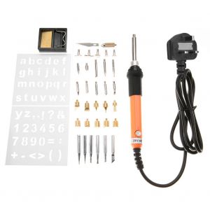 Kit de pyrogravure a bois 60 W, stylo a souder, kit de sculpture artisanale (prise britannique 220 V) - Neuf