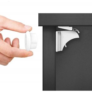 Butée de porte de placard de sécurité pour bébé (10 verrous + 2 clés), tiroirs de sécurité pour enfants, serrures magnétiques, armoire de sécurité + vidéo d'instructions - Neuf