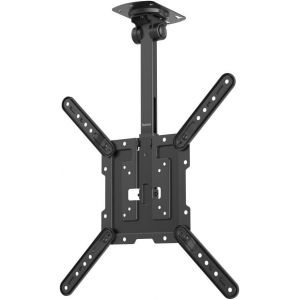 CHECARZHN--NO1-Support Tv Plafond Garantie 10 Ans (Inclinable, Pivotant, Réglable En Hauteur, 40Kg , Pour Écrans De 81 À 165 Cm (32 À 65"") Vesa 400X400, Chevilles Fischer Fournies) Noir - Neuf