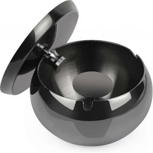 Promotion hivernale,cendrier ext&eacute;rieur,cendrier avec couvercle,cendrier,cendrier temp&ecirc;te en acier inoxydable comme cendrier &agrave; cigarettes,cendrier ext&eacute;rieur sur le balcon - Neuf