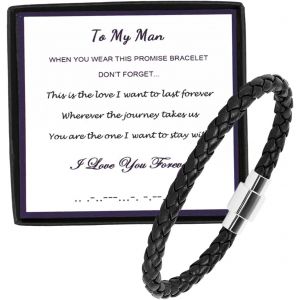 Kal-Unisexe Tressé En Cuir Wrap Bracelets Pour Hommes Femmes Stainless Steelclasp Manchette Bracelets Pour Homme Femme Handcrafted Interwoven Rope Wristlet - Neuf