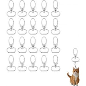 KAL-20Pcs Porte Clés En Argent, Alliage De Zinc Déclencheur Rotatif Clip On Porte Clés Porte Clés Pendentif Porte Clés Porte Clés Kit De Fabrication De Chaîne D'Ornements Clés Fabrication De Bijoux ( - Neuf