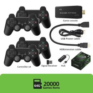 Ore-Console De Jeu Vidéo Data Frog,20000 Jeux Tv Rétro Intégrés Pour Ps1/Gba/Fc,Bâton De Jeu Portable Sans Fil,Prise En Charge 4k,Sortie Tv Hd--64g With 4 Wireless - Neuf
