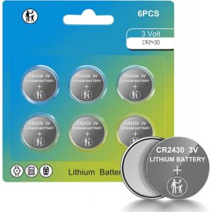 Lot de 6 piles bouton CR2430 3 V CR 2430 3 V pour porte-clés,télécommande de voiture,horloge,calculatrice - Neuf