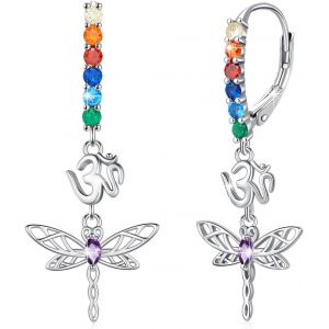 Chenquansarl-Boucles D'oreilles Libellule En Argent Sterling 925 - Boucles D'oreilles Pendantes En Forme De Libellule - Boucles D'oreilles Pendantes En Forme De Libellule - Cadeau Pour Femme Et Fille - Neuf