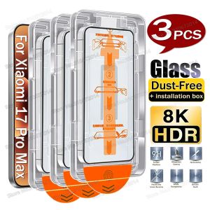 Verre Sans Poussière Pour Déverrouillage D'empreintes Digitales,3 Pièces, Pour Xiaomi 17,Boîte D'installation De Protection D'écran - Neuf