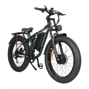V&eacute;lo &Eacute;lectrique Gerpsi Dp2603 De 26 Pouces, Double Moteur (1500w*2), Batterie Amovible 52v 32ah, Vitesse Maximale 55km/H, Autonomie 100km, Shimano 7 Vitesses, Fourche &Agrave; Double &Eacute;paulement- Vert - Neuf