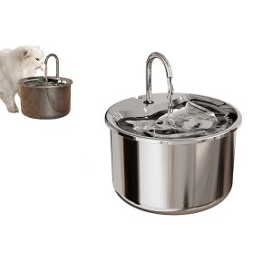 Fontaine &Agrave; Eau &Eacute;lectrique Pour Animaux De Compagnie (Chats Et Chiens) En Acier Inoxydable 304, Capacit&eacute; De 1,8 L, Pompe Silencieuse, Filtre Inclus - Neuf