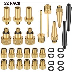Adaptateur De Valve, Ensemble De 25 Pieces Pour Valve Presta Sv Av Dv Dunlop French Flash Valve Avec Anneau - Neuf