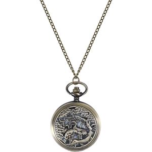 Eryi-Montre De Poche À Quartz Vintage Montre À Gousset Squelette Gravé Cadran Rétro Montre Mécanique Pour Homme Et Femme - Neuf