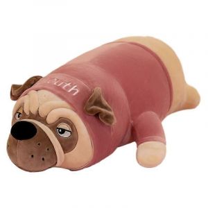 Peluche chien Puppa, poupée mignonne de dessin animé, oreiller pour chiot, machine à gratter pour enfants, poupée chien Sharpei-Violet - Neuf