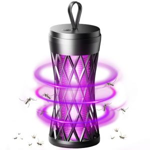 Lampe Anti Moustique Électrique, Lampe Anti-Moustique Led 2 En 1, Rechargeable Par Usb, Avec Éclairage Led, 3000V Uv Anti-Moustique Portable, Pour Intérieur Extérieur Jardin Terrasse Camping - Neuf