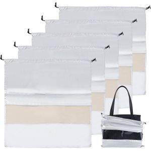 5 Pochette De Rangement Étanche De 16 X 16Cm Pour Sac À Main Sac Respirant Anti Poussière Avec Cordon De Serrage Organisateurs De Rangement Avec Fenêtre Transparente Pour Sacs À Main - Neuf