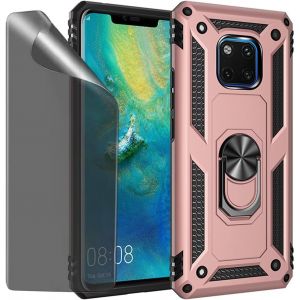 JGD-Coque pour Huawei Mate 20 Pro Or Rose &eacute;tui de Protection avec Protecteur d'&eacute;cran en Verre de confidentialit&eacute; Anti-Espion - Neuf