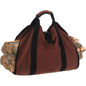 Brown Toile Cirée Sac De Transporteur De 93 X 46 Cm, Journal De Transporteur, Sac De Transporteur De Bois De Chauffage, Bois De Chauffage De Stockage De Sac, Sac De Transporteur De ... - Neuf