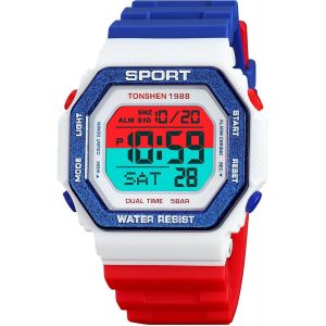 Unisex Sport Digitale Militaire Outdoor Montre Bracelet Led &Eacute;lectronique Multifonctionnel Alarme Chronom&egrave;tre Etanche Double Temps Plastique Et Caoutchouc Montres.[J899] - Neuf