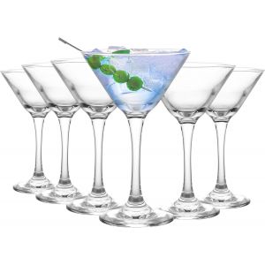Lot De 6 Verres &Agrave; Martini En Cristal De 160 Ml - Verres &Agrave; Martini - Verres &Agrave; Cocktail Pour Les F&ecirc;tes - Passe Au Lave-Vaisselle - Neuf