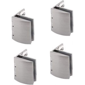 Lot de 4 pinces &agrave; verre &agrave; 90 degr&eacute;s, r&eacute;glables 5 8 mm, charni&egrave;re en verre pour porte d'armoire, vitrine en verre, porte d'armoire &agrave; vin, porte de placard &agrave; fixation murale - Neuf