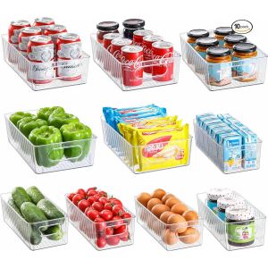 Subzonal-Rangement Frigo Transparent, Lot De 10 Organisateur Frigo, Boite Organisation, Pour Bac De R&eacute;frig&eacute;rateurs Plastique Organiser, Cuisines, Placards - Sans Bpa - Neuf