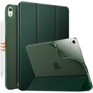 LORANKA-Coque pour iPad Air 11 Pouces 7e/6e G&eacute;n&eacute;ration M3/M2 2025/2024, iPad Air 5e/4e G&eacute;n 10,9"" 2022/2020, Coque Arri&egrave;re Translucide Givr&eacute;e TPU, Auto R&eacute;veil/Sommeil, Vert Nuit - Neuf
