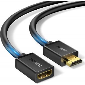 VornixorSarlshop-Rallonge HDMI C&acirc;ble Extension M&acirc;le vers Femelle C&acirc;ble HDMI 4K 60Hz High Speed Ethernet 18Gbps HDR 3D ARC Compatible avec PS4 PS3 Xbox One TV Stick NVIDIA Shield TV (0,5M) - Neuf