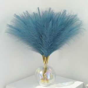 30 Pcs Pampas Sechees Decoration 55 Cm Herbe de La Pampa Séchées Herbes de Pampa Artificielles Séchées Décoration Fleur Sechees pour Boho Mariage,Decoration Maison (Bleu) - Neuf