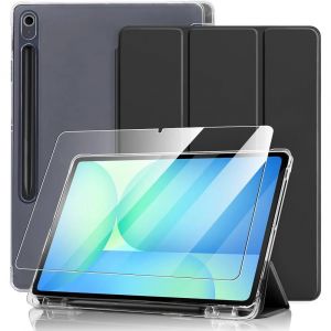 Coque + Verre Tremp&eacute; Pour Samsung Galaxy Tab S9 (11 Pouces) Protection Renforc&eacute;e Avec Porte-Stylet - Noir - Neuf