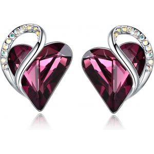 Kalanka-Infini Amour Coeur Boucles D'oreilles Femme Argent, Boucle D'oreille Femme Avec Cristaux De Gu&eacute;rison, Sans Allergie Bijoux Femme Avec Coffret Cadeau - Neuf