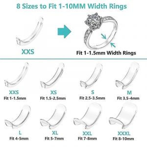 Flgo 8 Tailles Silicone Invisible Clear Bague Taille Ajusteur Resizer Fit Any Rings Outils De Bijoux - Neuf