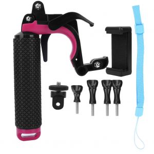 Camera d'action 3 en 1, declencheur, flotteur, poignee, baton de flottabilite pour plongee (rose rouge) - Neuf