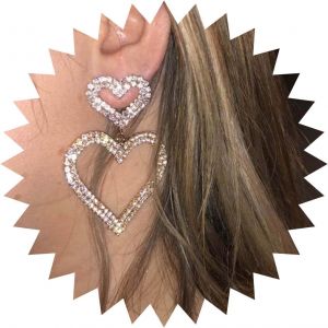 Kal-Boucles D'oreilles Coeur En Strass Boucles D'oreilles Coeur En Cristal Boucles D'oreilles Coeur Creux Boucles D'oreilles Coeur En Or Boucles D'oreilles Coeur En Cz Bijoux Pour Femmes Et - Neuf