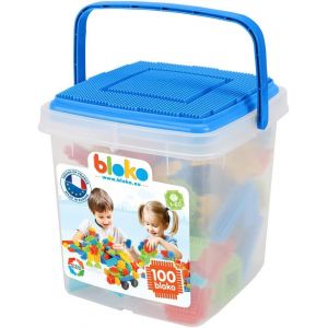 YOUY-Baril De Rangement De 100 Avec 1 Plaque De Jeu (Bleu) ¿ Dès 12 Mois ¿ Fabriqué En Europe ¿ Jouet De Construction 1Er Âge ¿ 503552 - Neuf