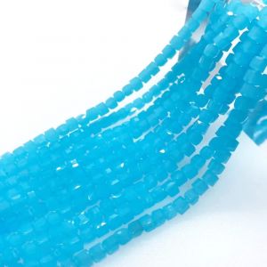 KAL-Lot De 190 Perles De Verre À Facettes - Perles De Verre Multicolores - Perles Carrées Simulées - Pour Artisanat, Bracelets, Bijoux, Bagues, Colliers - Bleu - 2 Mm - Neuf