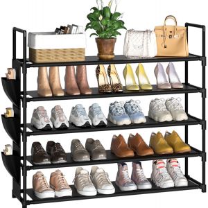 Jexnovashop-Tag&egrave;re &Agrave; Chaussures &Agrave; 5 Niveaux Rangement De Chaussures - 20 &Agrave; 25 Paires - &Eacute;tag&egrave;re &Agrave; Chaussures Pour Armoire Organiseur D'entr&eacute;e - Support &Agrave; Chaussures Peu Encombrant - Neuf