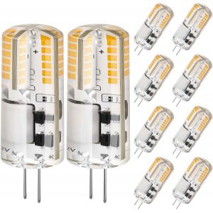 Kal-10pcs G4 2w Led Ampoule, Remplacement 20w Lampe Halogène, Ac/Dc 12v, Blanc Chaud 3000k, 200lm, Non-Dimmable, Économies D¿Énergie, 360° Angle De Faisceaux - Neuf