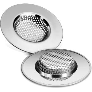 Crépines d'évier en acier inoxydable, lot de deux (7,8 cm) - Neuf