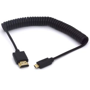 ERYI-Câble Micro Hdmi Vers Hdmi Spiralé, Adaptateur Hdmi Mâle Vers Micro Hdmi Mâle, Prise En Charge 1080P 4K 3D Pour Hero, Sony A6500/A7, Appareil Photo (1,2 M) - Neuf