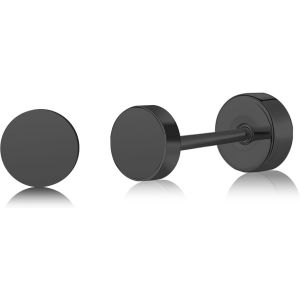 Kal-Boucles D'oreilles Plates En Titane Hypoallergénique Pour Femmes - Boucles D'oreilles Pour Oreilles Sensibles - Boucles D'oreilles Plates Simples Classiques De 5 Mm - Parfaites Pour Hélix, Tragus - Neuf