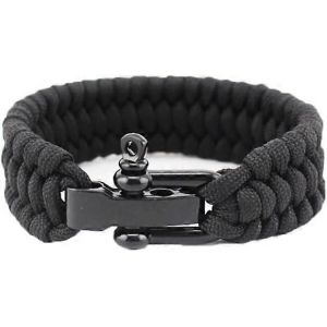 Bracelet De Sports De Plein Air,D&eacute;contract&eacute; 550 Lb Survie Bracelet Cha&icirc;ne De Poignet Avec 3 Taille L&eacute;ger Ajustement En Acier Inoxydable Manille Noire Pour Camping Randonn&eacute;e G - Neuf