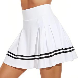 Gjhgf-Jupe De Tennis Plissée Taille Haute Pour Femmes Shorts Avec Doublure Intégrée Filles Uniformes Scolaires Jupes De Patinage Avec 2 Poches - Neuf