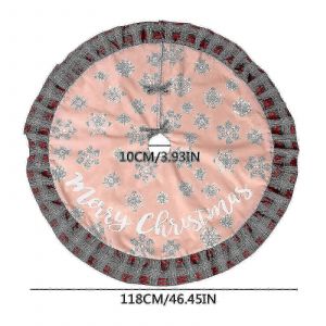 Jupe De Sapin En Lin Avec Motif Flocons De Neige Et Alphabet - Neuf