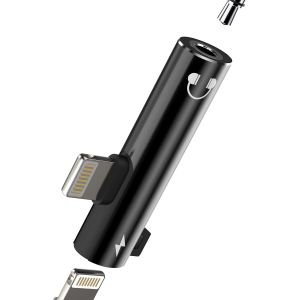 LORANKA-Adaptateur Lightning vers Jack 3,5 mm pour &eacute;couteurs (2 en 1) pour iPhone 14 Pro Max pour iPad Audio Chargeur pour Apple C&acirc;ble connecteur auxiliaire Headphones Accessoires Double prise Lightn - Neuf