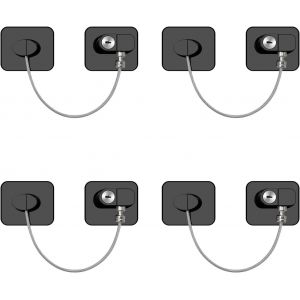 Kalanka-4 Pack Securite Fenetre Enfant Avec Clés, Verrous De Sécurité Pour Fenêtres Pour Enfants, Adhésif Serrure Frigo Pour Bloque Porte Placard Armoire Tiroir Laveuse, Noir - Neuf